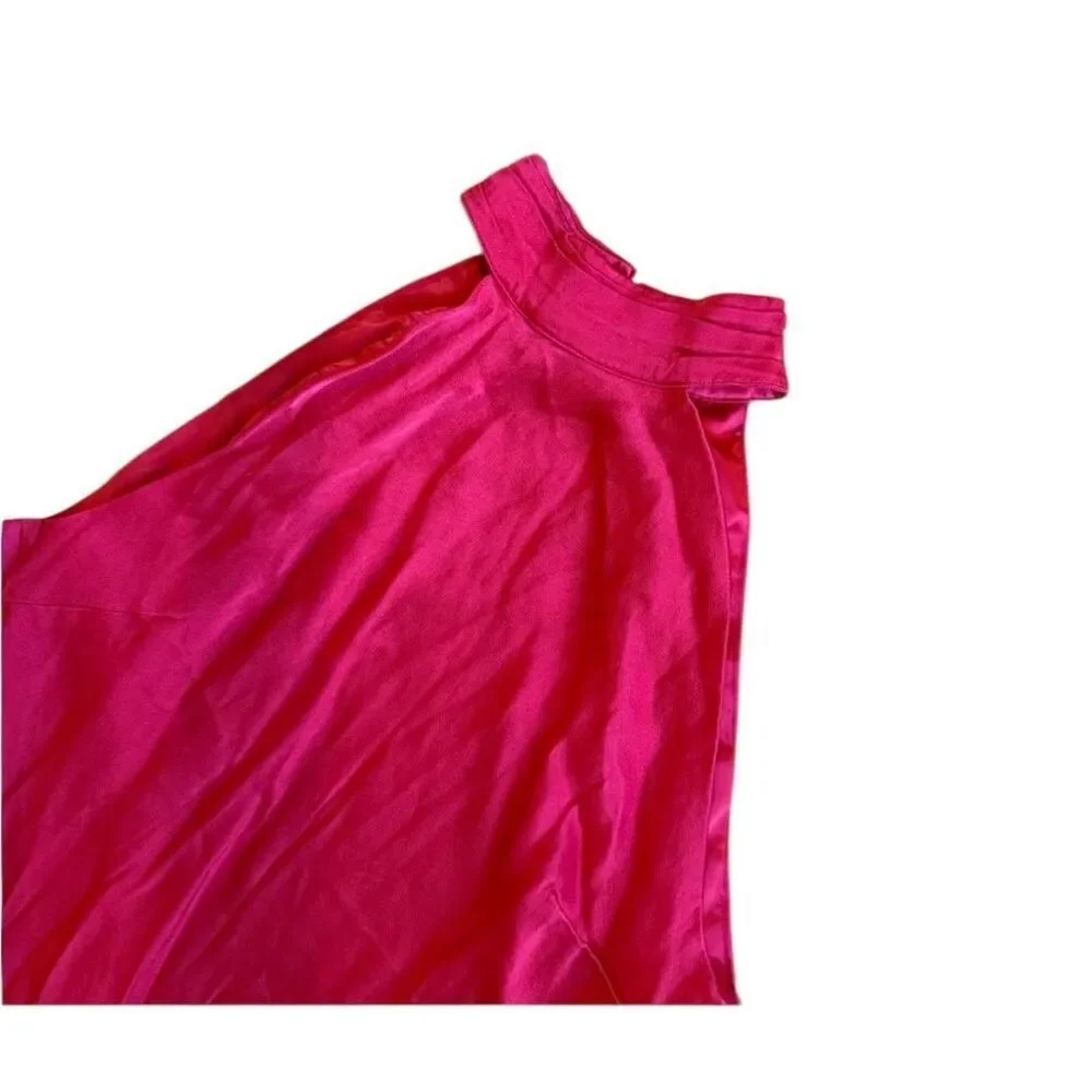 ✨MESHKI CLAIRE SATIN DRAPE BACK MAXI SZ XL DRESS WITH SPLIT✨ - Picture 7 of 9